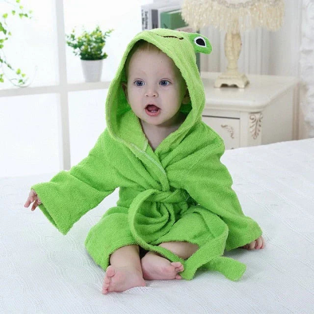 Milo & Moon Baby Bathrobe – Soft Hooded Towel Robe
