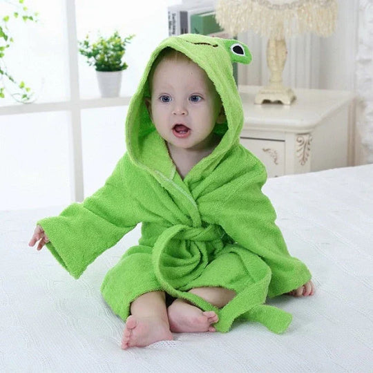 Milo & Moon Baby Bathrobe – Soft Hooded Towel Robe