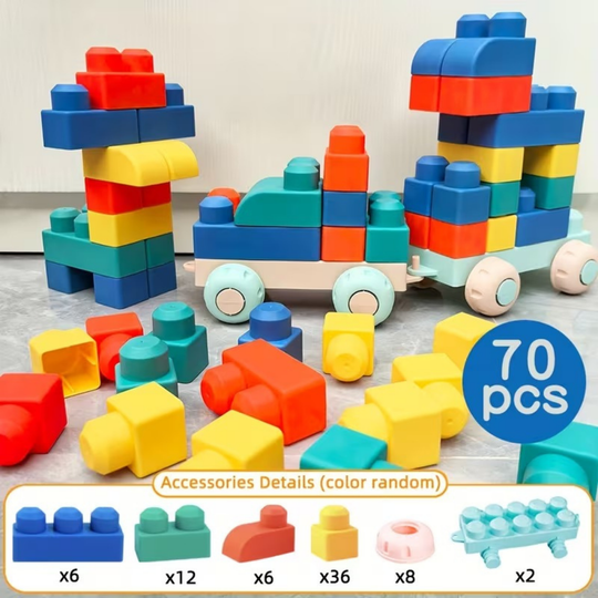 RubbaBuild Soft Building Blocks – Baby & Toddler Sensory Toy