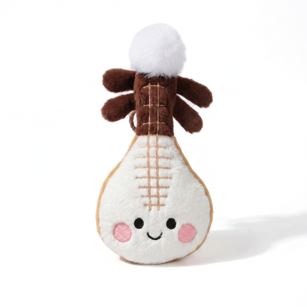 StringCharm Music Instrument Plush Keychain – Pipa, Guitar & Violin Bag Charm