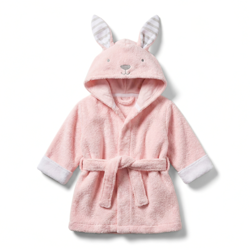 Baby Animal Hooded Towel Robe – Super Soft Post-Bath Wrap for Infants