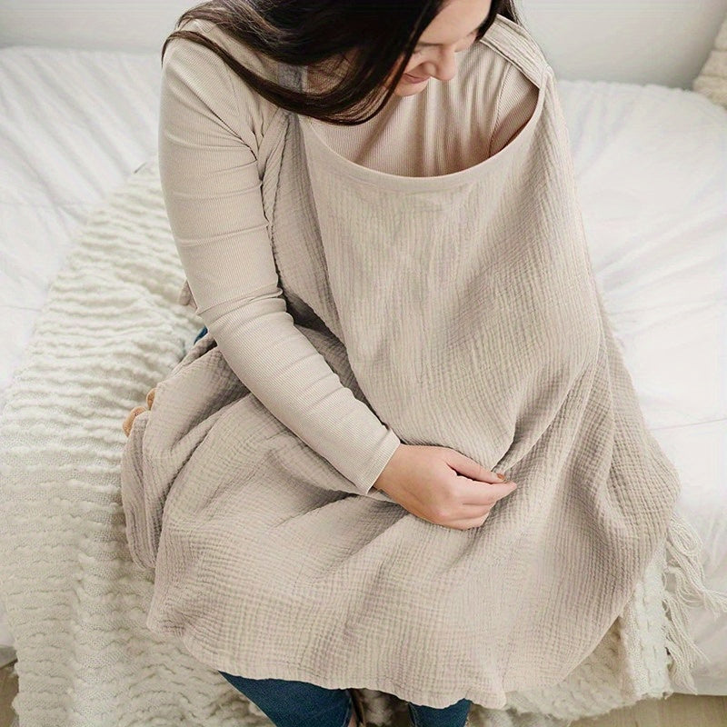 NurtureCover Breathable Cotton Breastfeeding Cover – Lightweight Nursing Shawl