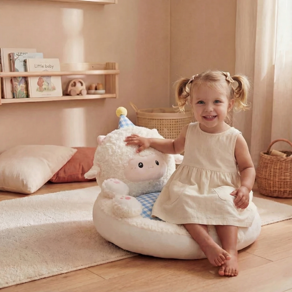 Zuri Sheep Plush Toy – Soft Stuffed Sheep Cushion for Babies & Toddlers