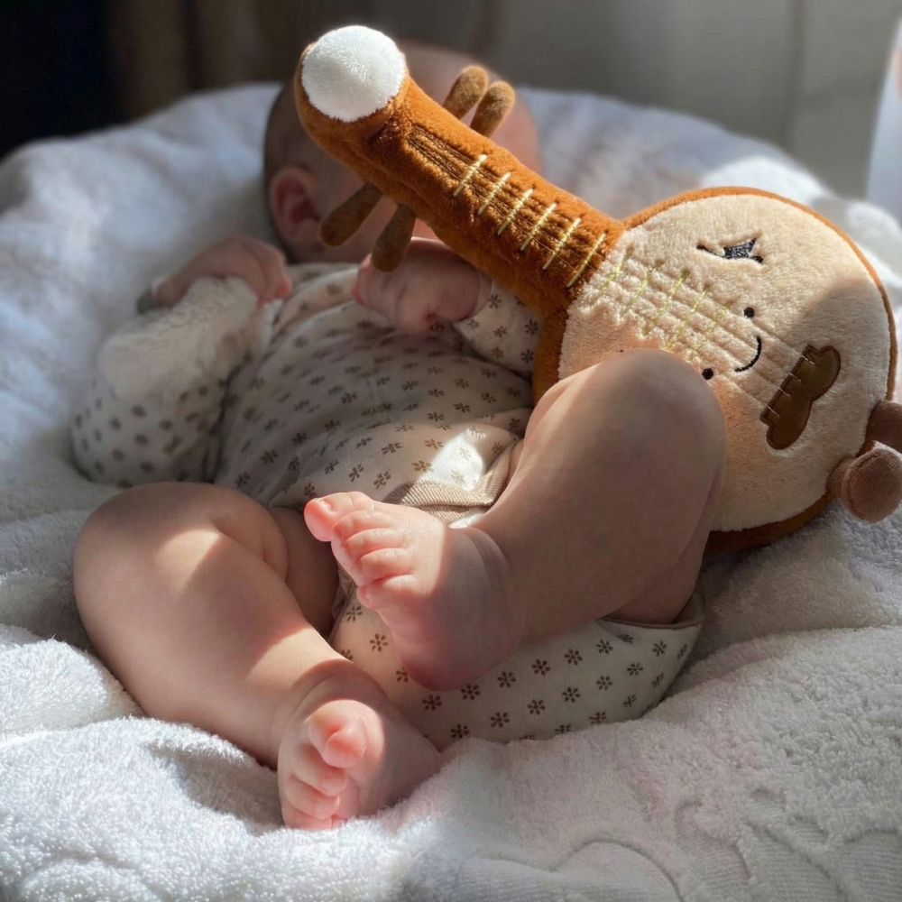 Oda  Round Guitar Plushie —Stuffed Kids Toy
