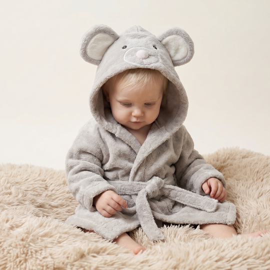 Baby Animal Hooded Towel Robe – Super Soft Post-Bath Wrap for Infants
