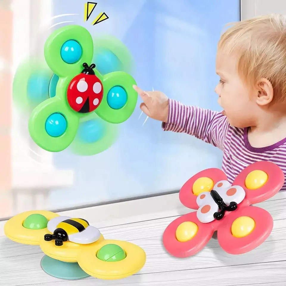 Spin & Play Baby Spinner Toy Set – Sensory Suction Toy