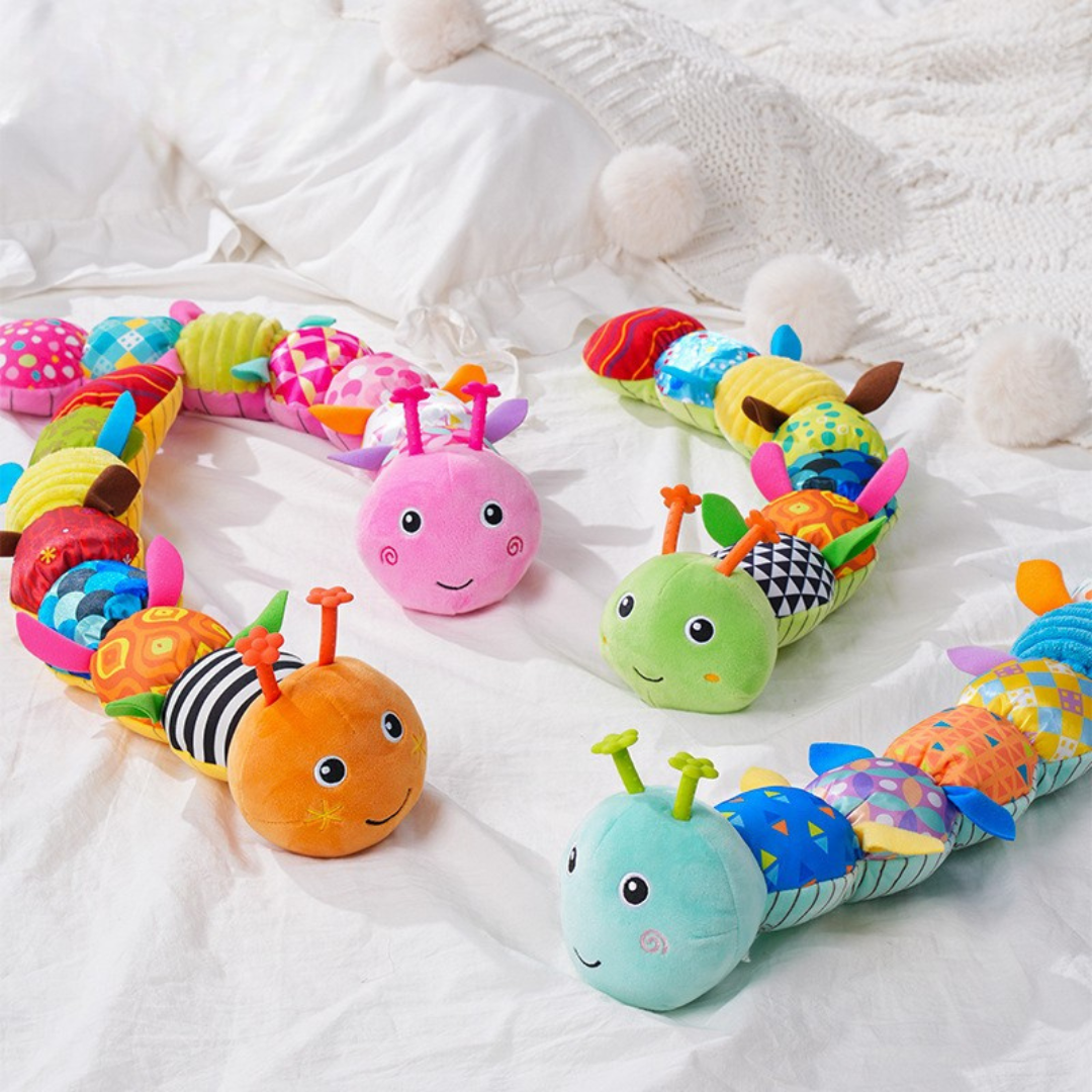 Milo & Moon Caterpillar Plush Toy – Soft Baby Rattle Toy for Kids