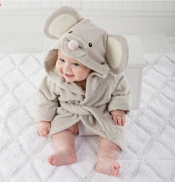 Milo & Moon Baby Bathrobe – Soft Hooded Towel Robe