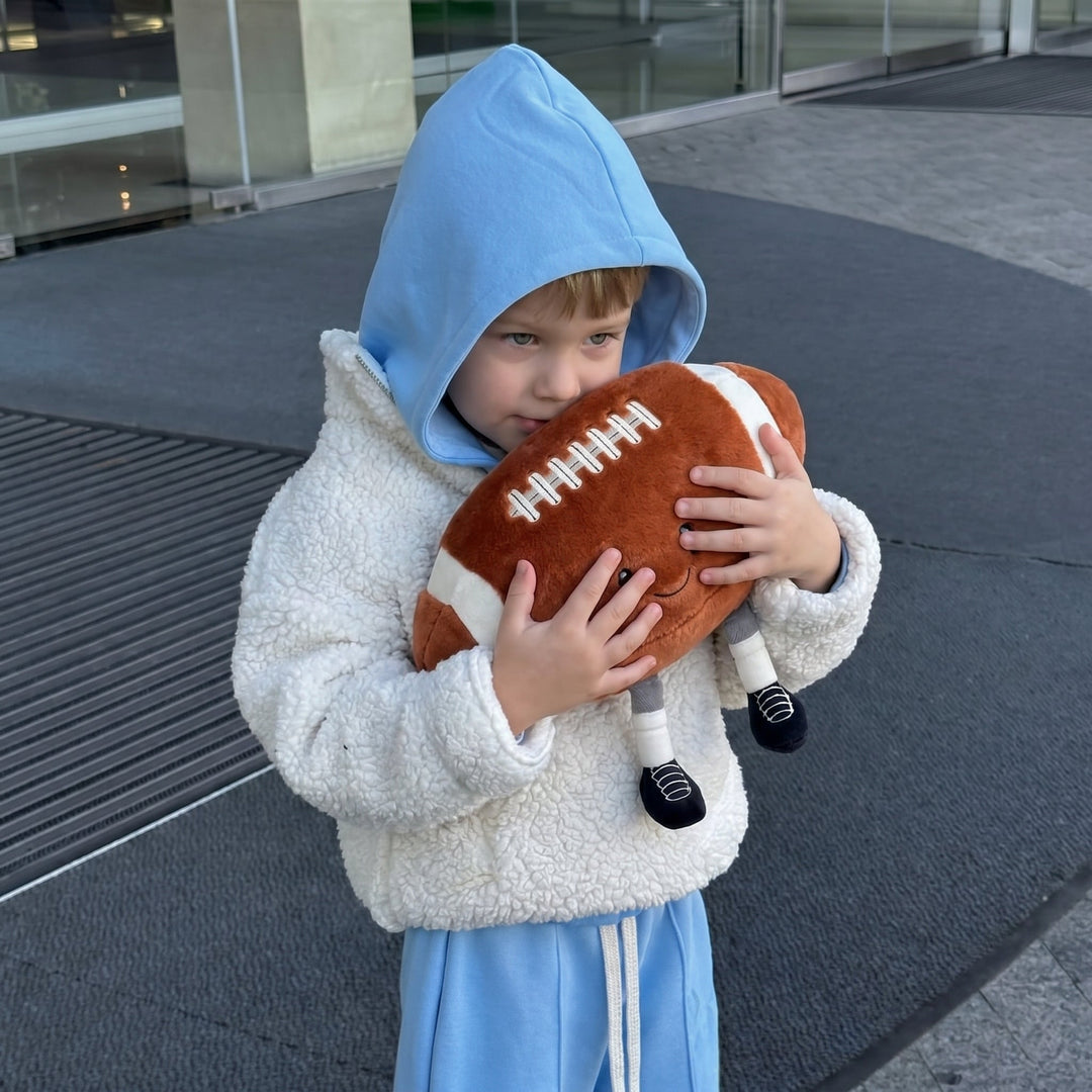 SportyCuddle Tennis Ball & Rugby Ball Plush Toy – Soft Sports Novelty Toy