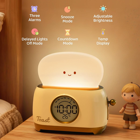 GlowToon Kids Alarm Clock – Bedside Lamp for Babies & Toddlers
