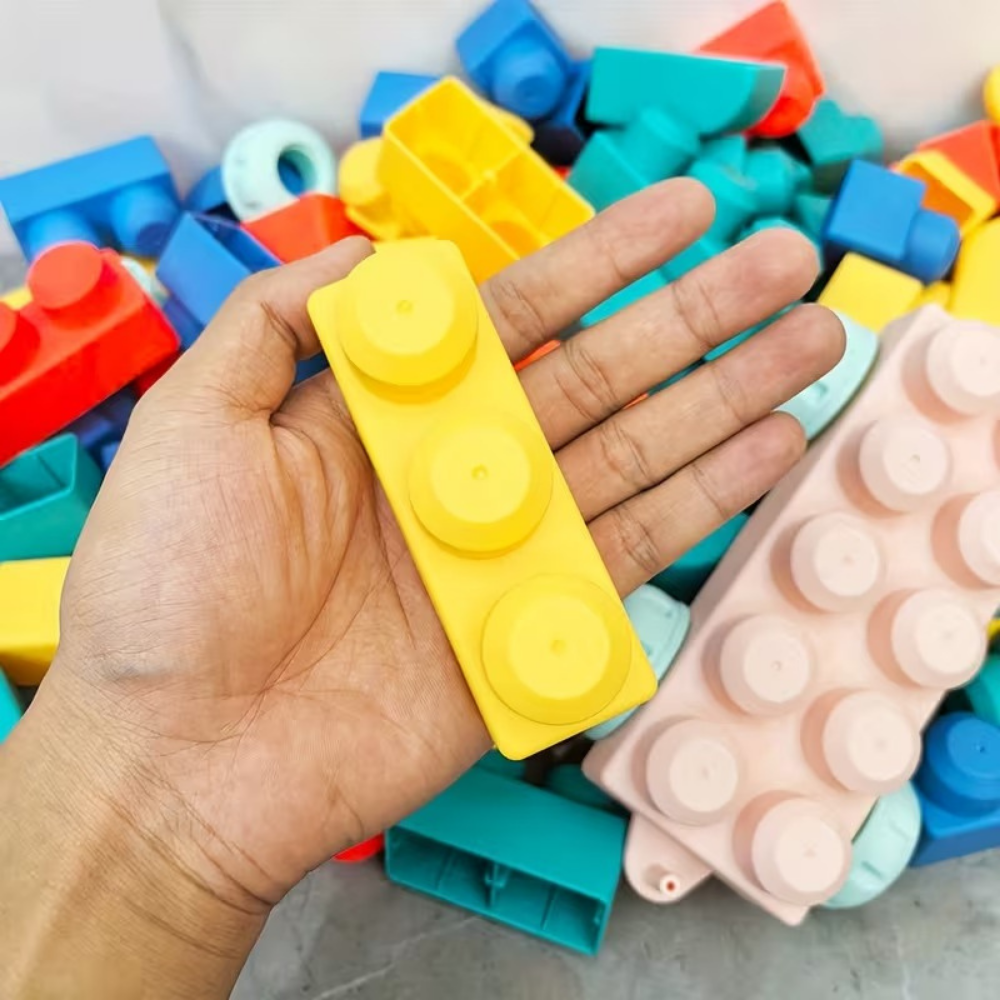 RubbaBuild Soft Building Blocks – Baby & Toddler Sensory Toy