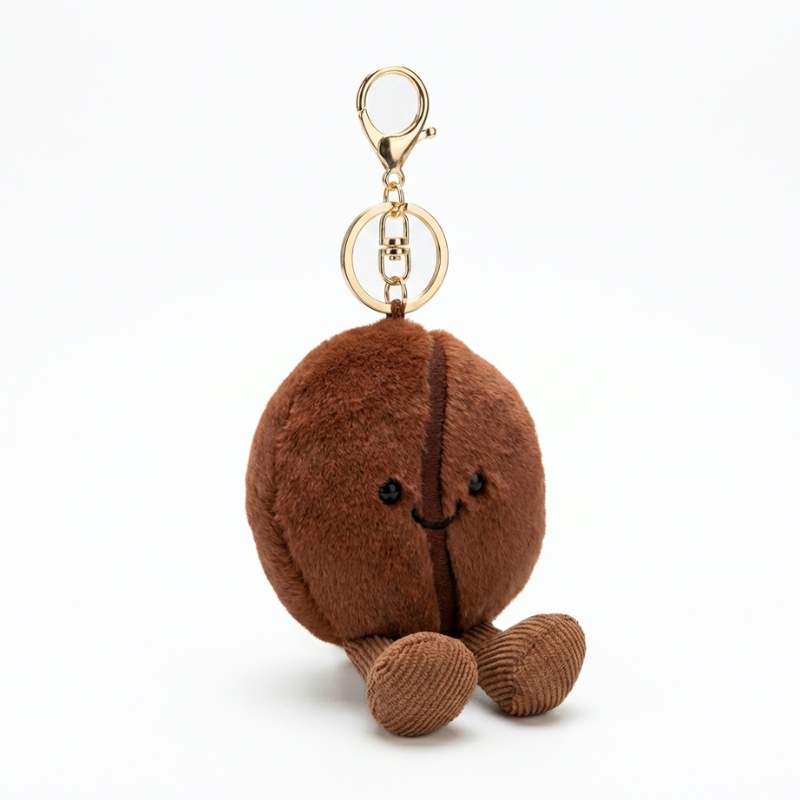 BeanBuddy Coffee Bean Plush Keychain – Cute Bag Charm