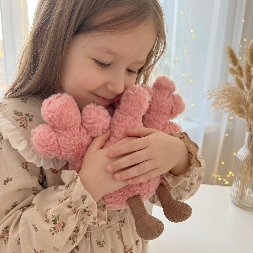 NatureCuddle Coral & Blossom Plush Toy – Soft Cuddly Friend