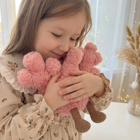 NatureCuddle Coral & Blossom Plush Toy – Soft Cuddly Friend
