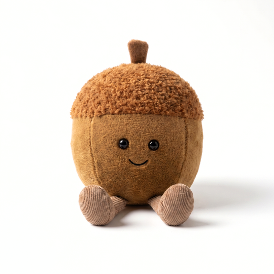 AcornCuddle Soft Acorn Plush Toy – Cute Autumn Nature Stuffed Toy 15 cm