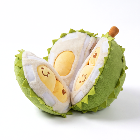 DurianCuddle Durian Fruit Plush Toy – Novelty Opening Cushion Soft Toy