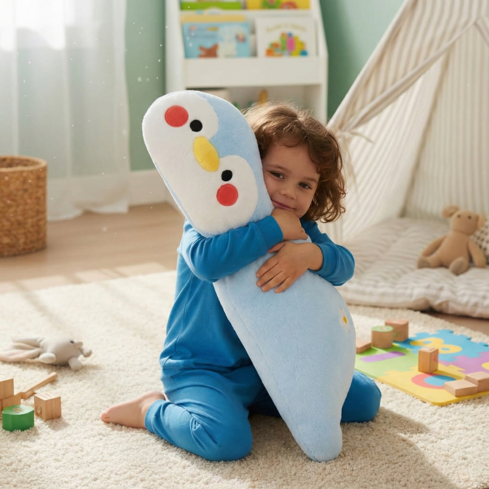 Oskar Elongated Penguin Plush Toy – Soft Stuffed Animal for Kids
