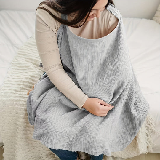 NurtureCover Breathable Cotton Breastfeeding Cover – Lightweight Nursing Shawl