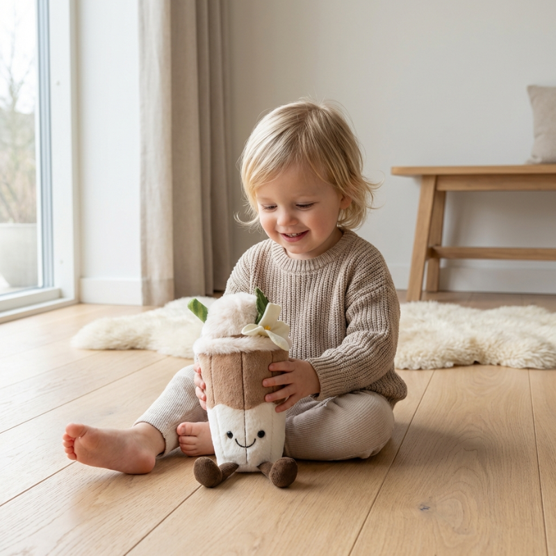 LatteSmile Plush Toy – Soft Stuffed Latte Toy for Kids & Toddlers