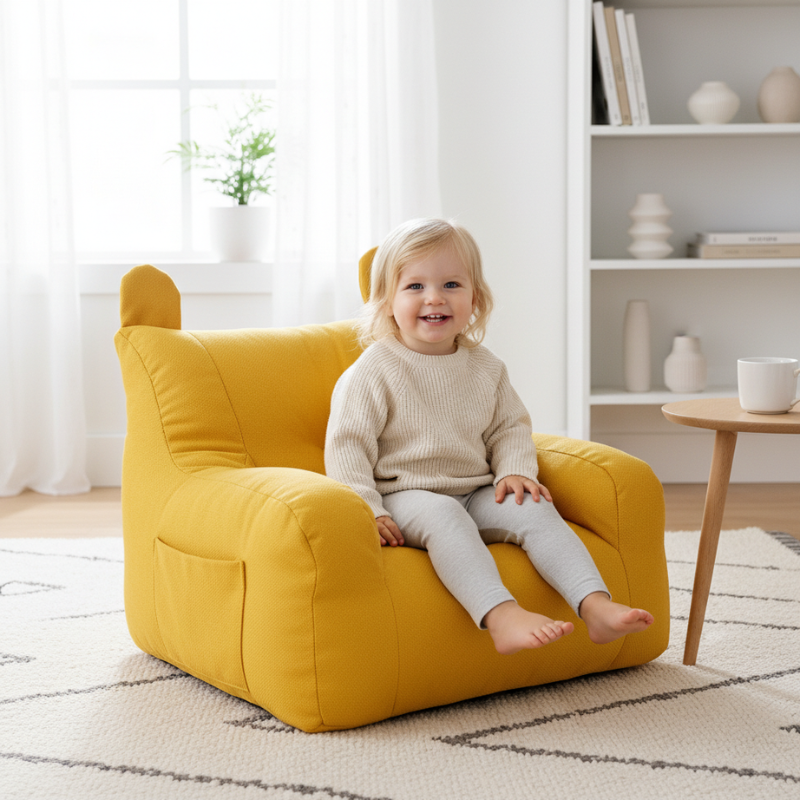 SoftSeat Kids Floor Cushion Bean Bag Chair – Soft Play Seat for Children