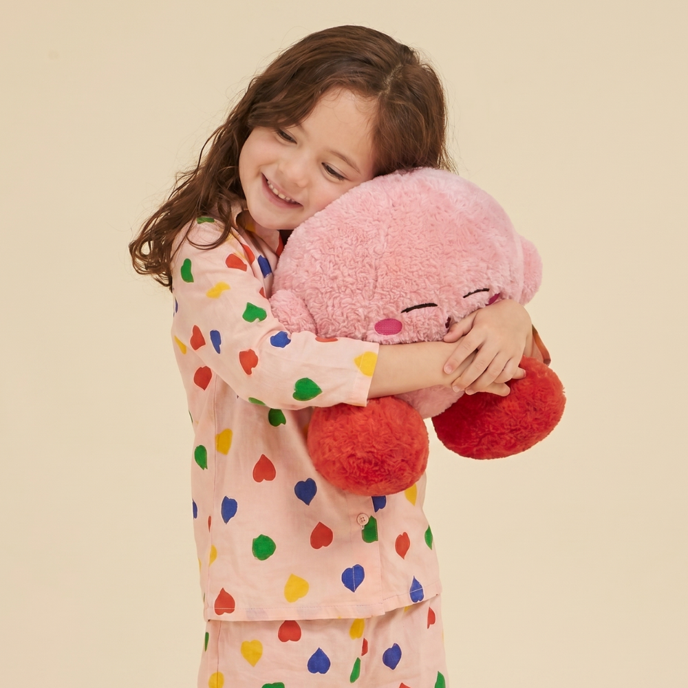 KirbyCuddle Soft Round Plush Toy with Cute Expressions – 30 cm