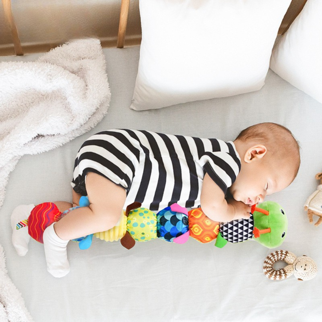 Milo & Moon Caterpillar Plush Toy – Soft Baby Rattle Toy for Kids
