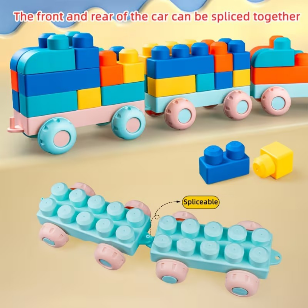 RubbaBuild Soft Building Blocks – Baby & Toddler Sensory Toy
