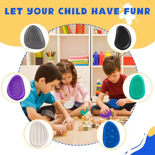 CalmiStone Fidget Toy – Silicone Sensory Stones for Kids & Toddlers