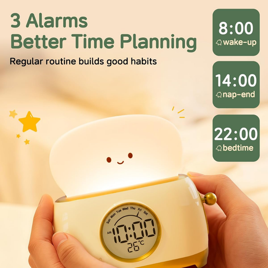 GlowToon Kids Alarm Clock – Bedside Lamp for Babies & Toddlers