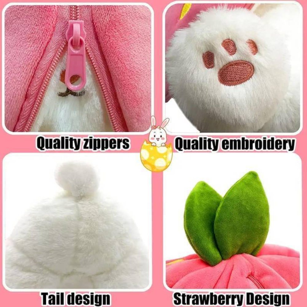 StrawberryBunny Plush Toy – Transforming Stuffed Toy for Kids