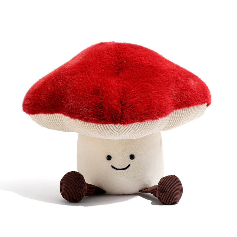 MushroomCuddle Giant Red Mushroom Plush Cushion Toy – 40 cm Decorative Soft Toy