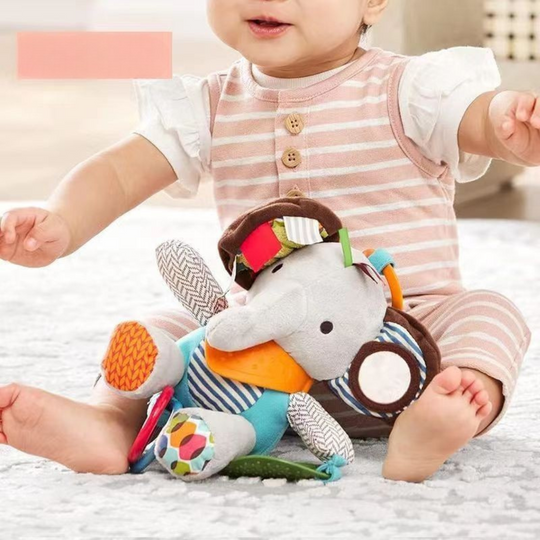 SnuggleBite Baby Teething Toy – Soft Plush Sensory Comforter for Teething Babies