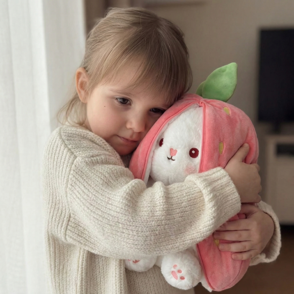 StrawberryBunny Plush Toy – Transforming Stuffed Toy for Kids