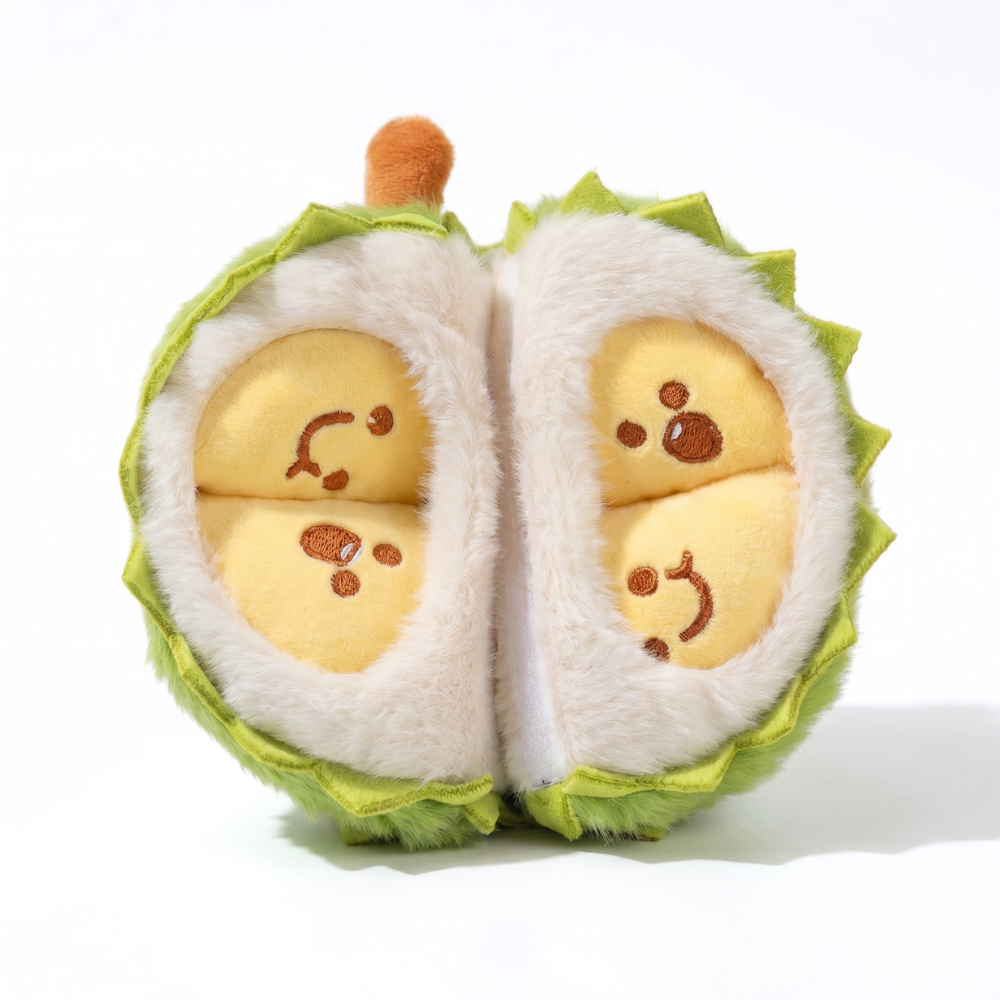 DurianCuddle Durian Fruit Plush Toy – Novelty Opening Cushion Soft Toy