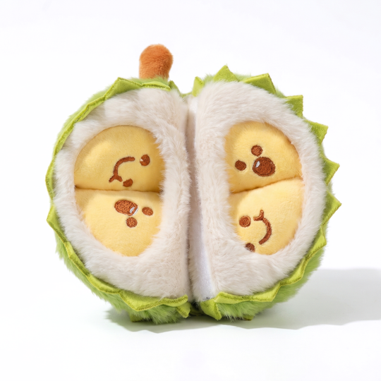 DurianCuddle Durian Fruit Plush Toy – Novelty Opening Cushion Soft Toy