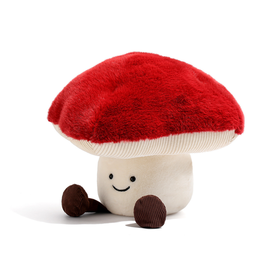 MushroomCuddle Giant Red Mushroom Plush Cushion Toy – 40 cm Decorative Soft Toy