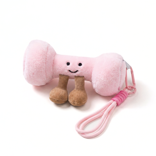 GymCuddle Fitness Plush Keychain – Cute Dumbbell & Kettlebell Bag Charm