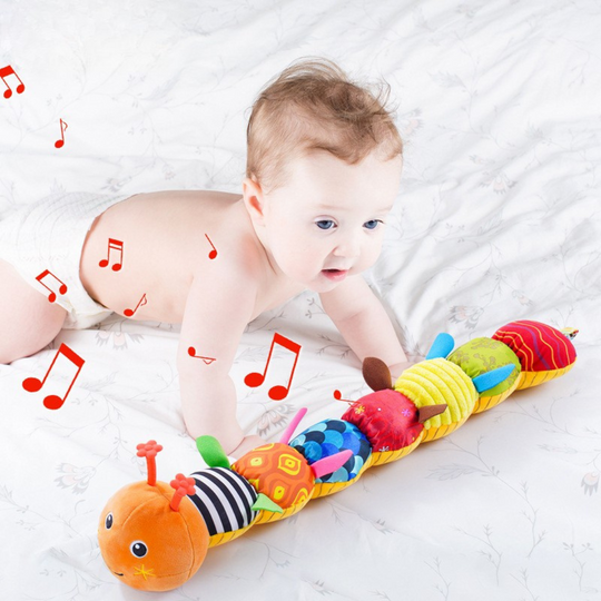 Milo & Moon Caterpillar Plush Toy – Soft Baby Rattle Toy for Kids