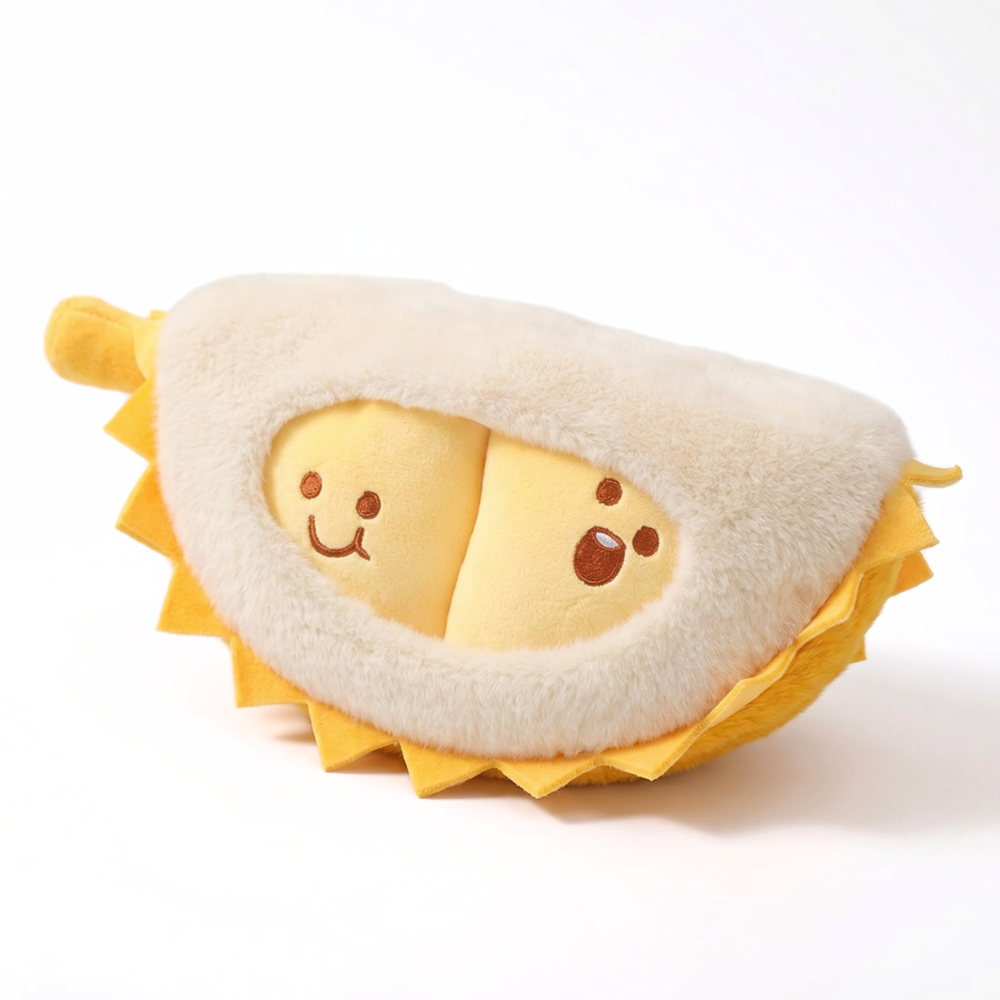 DurianCuddle Durian Fruit Plush Toy – Novelty Opening Cushion Soft Toy