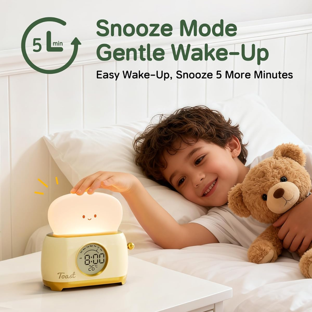 GlowToon Kids Alarm Clock – Bedside Lamp for Babies & Toddlers