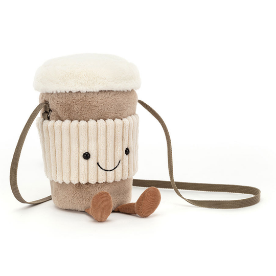 CoffeeCarry Plush Coffee Cup Crossbody Bag – Novelty Shoulder Bag