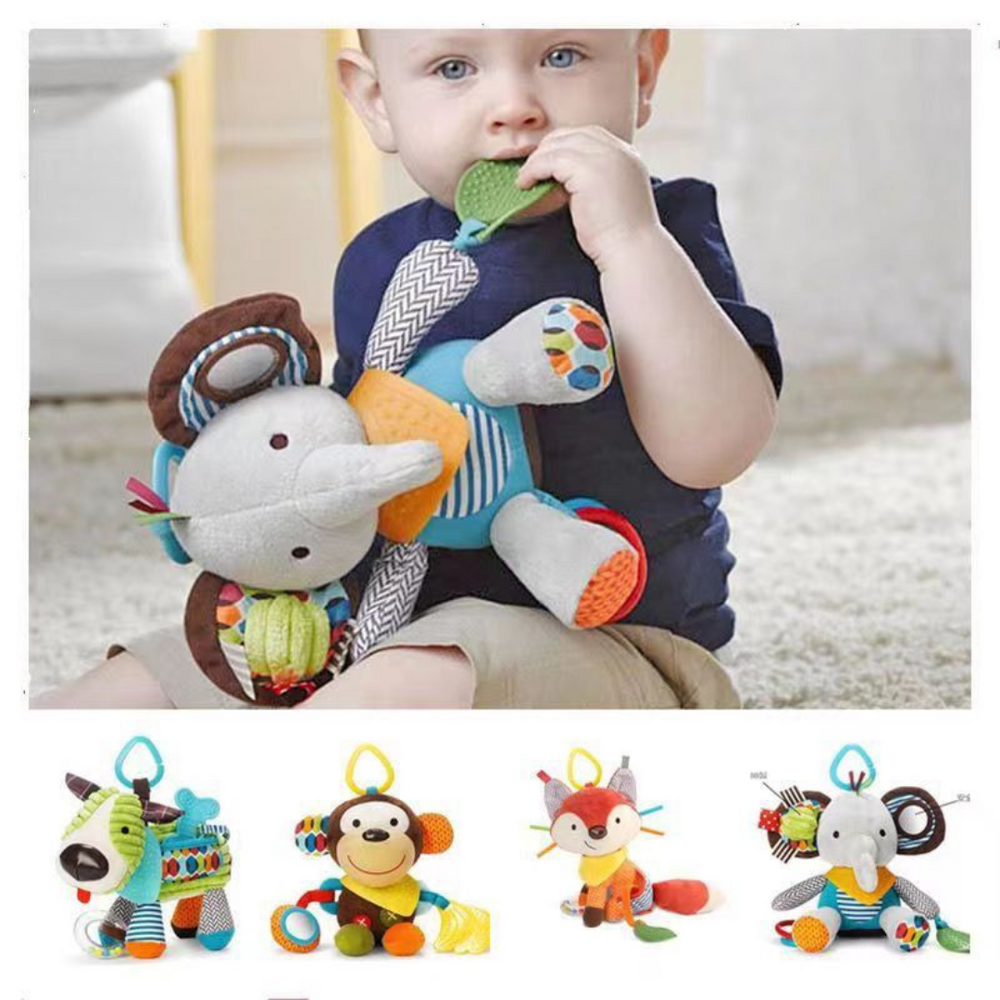 SnuggleBite Baby Teething Toy – Soft Plush Sensory Comforter for Teething Babies