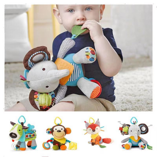 SnuggleBite Baby Teething Toy – Soft Plush Sensory Comforter for Teething Babies