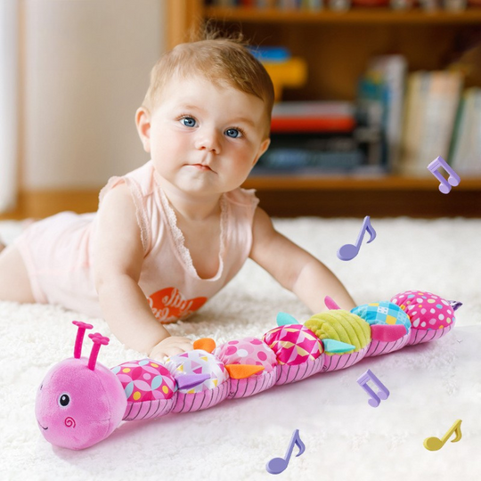 Milo & Moon Caterpillar Plush Toy – Soft Baby Rattle Toy for Kids