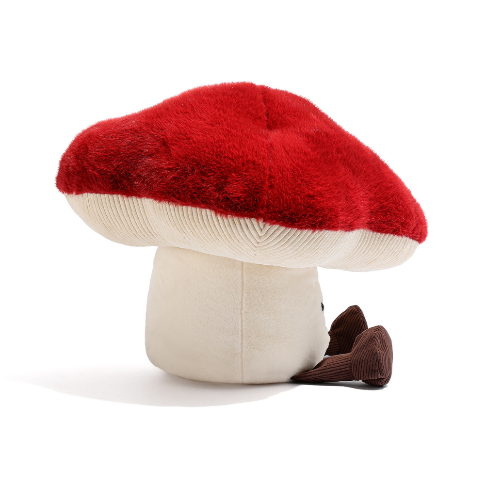 MushroomCuddle Giant Red Mushroom Plush Cushion Toy – 40 cm Decorative Soft Toy