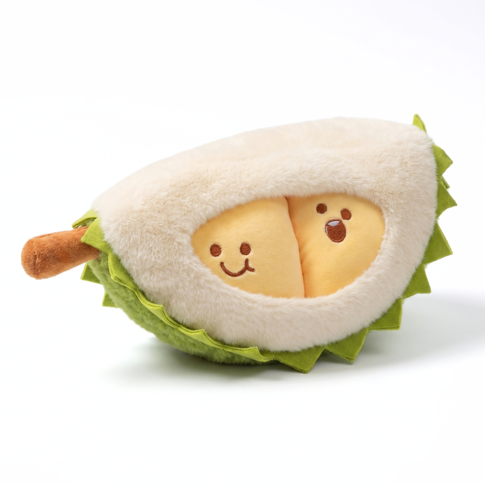 DurianCuddle Durian Fruit Plush Toy – Novelty Opening Cushion Soft Toy