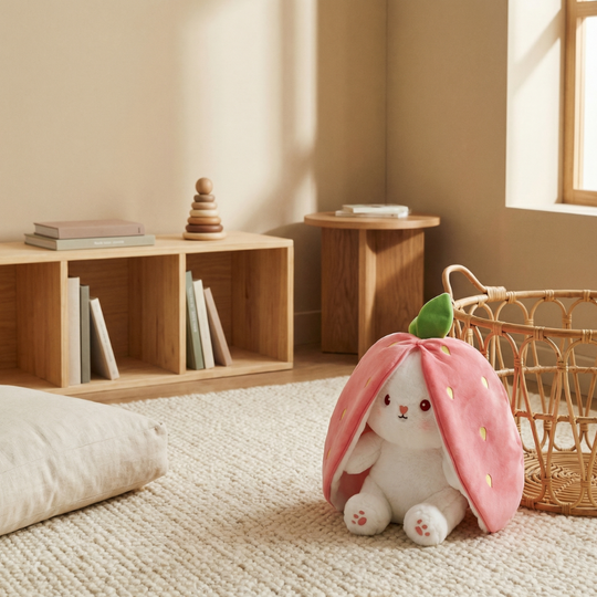 StrawberryBunny Plush Toy – Transforming Stuffed Toy for Kids