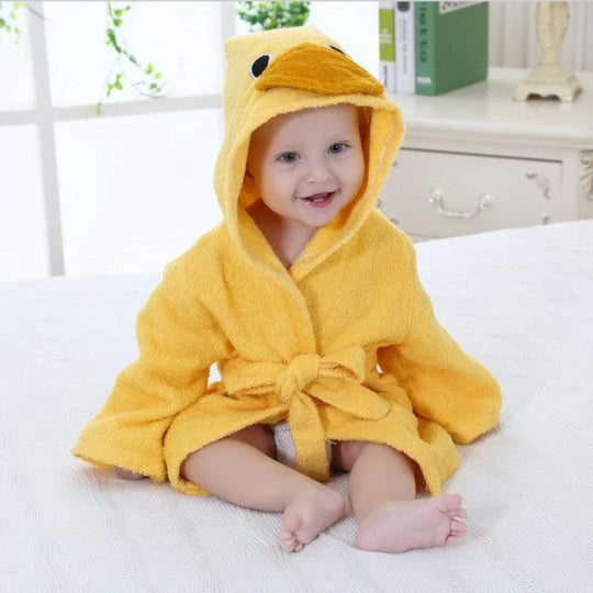 Milo & Moon Baby Bathrobe – Soft Hooded Towel Robe