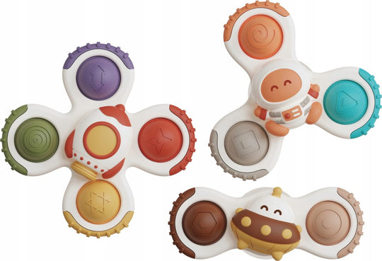Spin & Play Baby Spinner Toy Set – Sensory Suction Toy