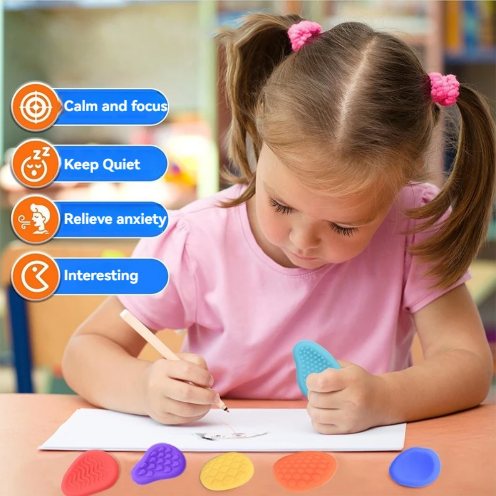 CalmiStone Fidget Toy – Silicone Sensory Stones for Kids & Toddlers